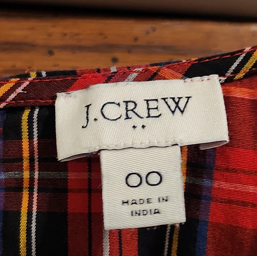 Jcrew Factory Tartan Flutter-sleeve Midi Dress - Picture 3 of 3